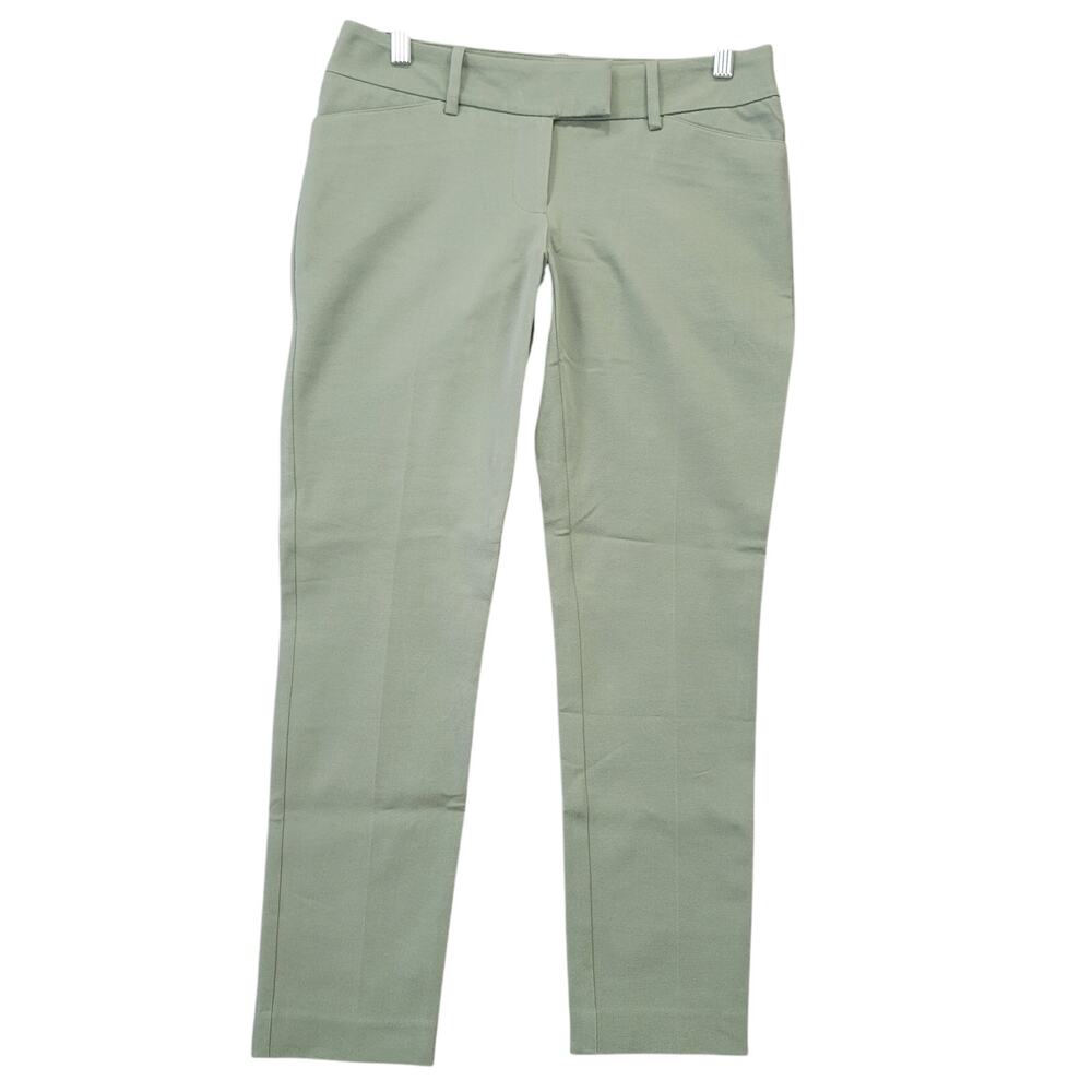 Mossimo Green Stretch Skinny Pants Flat Front Classic Chino Women Size 4 Trouser